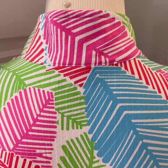 NWOT IBKUL Multi-Color Leaf Fern design Golf Dress - Picture 4 of 7